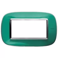 placa 4 modulos. color verde liquido estilo eliptica bticino ref hb4804dv