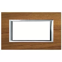 placa 4 modulos color madera - teca modelo axolute bticino ref ha4804ltk