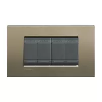 placa rectangular 4 modelo living light. terminaciãn square bticino, ref lna4804sq