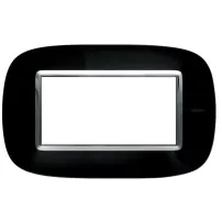 placa 4 modulo color negro estilo eliptica bticino ref hb4804nr