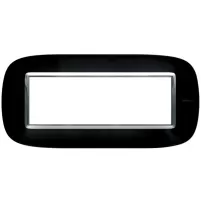 placa 6 modulos color negro solido estilo eliptica bticino cod ref hb4806nr