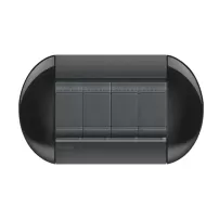 placa eliptica 4 modelo living light. terminacion smoking bticino cod ref lnb4804sm