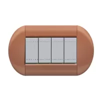 placa eliptica 4 mod living light. terminacion siena bticino cod ref lnb4804si