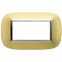 placa 4 modulo color oro satinado estilo eliptica bticino cod ref hb4804os