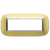 placa 6 modulos. color oro satinado modelo eliptico bticino cod ref hb4806os