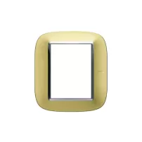 placa 3+3 color oro satinado modelo eliptica bticino cod ref hb4826os