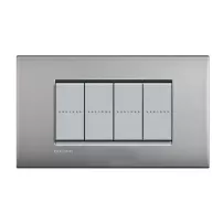 placa air 4 modulos. color niquel satinado modelos living light bticino ref lnc4804nk