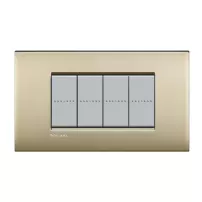 placa air 4 modulos. color oro satinado modelo living light bticino ref lnc4804of