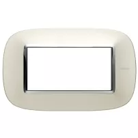 placa 4 modulo. color plata satinada estilo eliptica bticino ref hb4804san