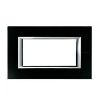 placa 4 modulos. color vidrio - negro noche modelo axolute.bticino ref ha4804vnn