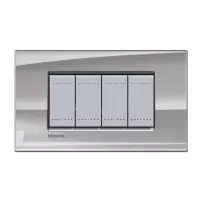 placa rectangular 4 modulo. terminacion niquel bticino ref lna4804ns
