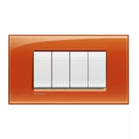 placa rectangular 4 modelo living light. color naranja bticino ref lna4804od