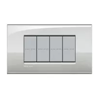 placa air 4 modulos. color luna de plata modelo living light bticino ref lnc4804gl