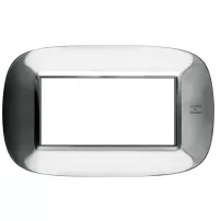 placa 4 modulos color acero inoxidable estilo eliptica bticino ref hb4804axl