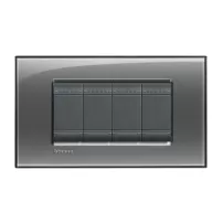 placa rectangular 4 modelo living light. terminacion gris de londres bticino ref lna4804kf