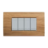 placa rectangular 4 mod. terminacion nogal italiano bticino ref lna4804lnc