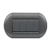 placa eliptica 4 modelo living light. terminacion grafito bticino cod ref lnb4804gf