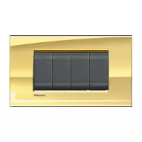 placa rectangular 4 modelo living light. color oro frio bticino ref lna4804oa