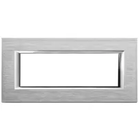 placa 6 modulos. color cromo modelo axolute bticino ref ha4806cr