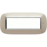 placa 6 modulos color titanio claro modelo eliptica bticino ref hb4806tc