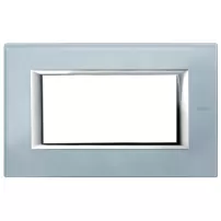 placa 4 modulos. color vidrio - azul cielo modelo axolute. bticino ref ha4804vzs