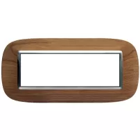 placa 6 modulos color madera cerezo modelo eliptica bticino ref hb4806lca