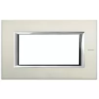 placa 4 modulos. color aluminio-cepillado modelo axolute bticino ref ha4804xc