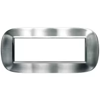 placa 6 modulos color alumino inoxidable cepillado estilo eliptica bticino ref hb4806axs