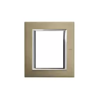 placa 3+3 modulos color titanio cepillado modelo axolute bticino ref ha4826nx