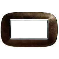 placa 4 modulos color cuero cafe estilo eliptica bticino ref hb4804sls