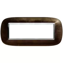 placa 6 modulos color cuero - cafe bticino ref hb4806sls