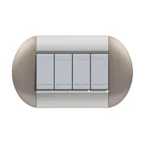 placa eliptica 4 modelo living light. terminacion bronce bticino cod ref lnb4804tb