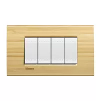 placa rectangular 4 modelo living light. terminacion bambu bticino ref lna4804lba