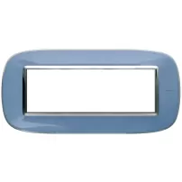 placa 6 modulos color- azul estilo eliptica bticino ref hb4806dz