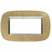 placa 4 modulos color cuero - arena bticino ref hb4804slc
