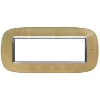placa 6 modulos. color cuero - arena modelo eliptica bticino ref hb4806slc
