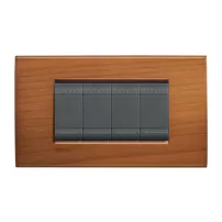 placa rectangular 4 modelo living light. terminacion cerezo americano bticino ref lna4804lca