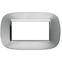 placa 4 modulos color metalizado aluminio bticino estilo eliptica ref hb4804xc