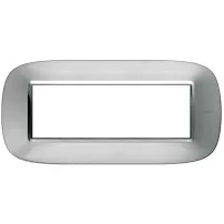 placa 6 mudulos. color aluminio bticino estilo eliptica ref hb4806xc