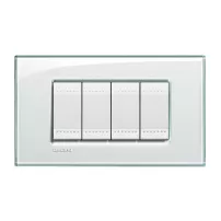 placa rectangular 4 modelo living light. terminacion aguamarina bticino ref lna4804ka