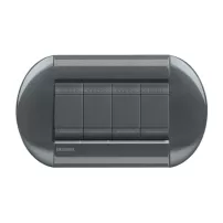 placa eliptica 4 mod. terminacion acero bticino cod ref lnb4804ac