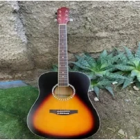 guitarra celta acustica folclorica de color cafe 39' javasi