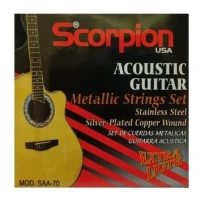 set cuerdas para guitarra acústica/metal scorpion