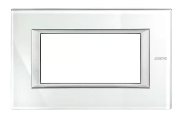 Plaaca 4 Modulos. Color Vidrio - Whice Modelo Axolute Bticino Ref Ha4804vsw