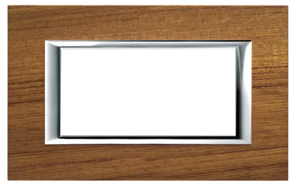 Placa 4 Modulos Color Madera - Teca Modelo Axolute Bticino Ref Ha4804ltk