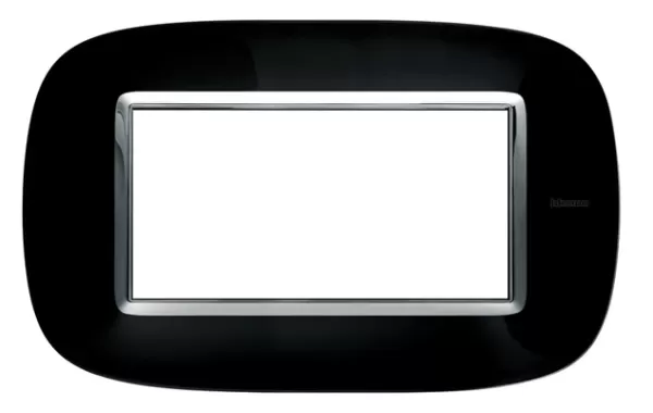 Placa 4 Modulo Color Negro Estilo Eliptica Bticino Ref Hb4804nr
