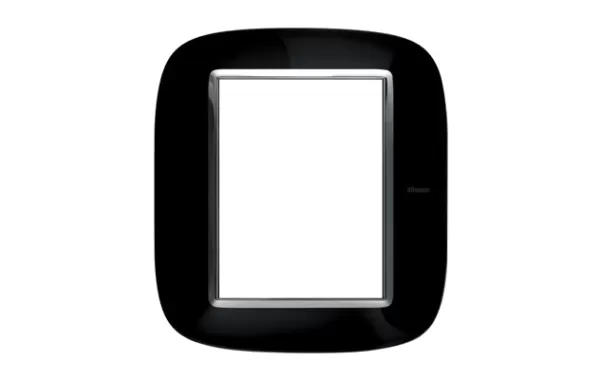 Placa 3+3 Color Negro Solido Modelo Eliptica Bticino Ref Hb4826nr