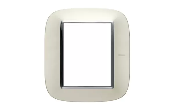 Placa 3+3 Color Plata Satinada Modelo Eliptica Bticino Ref Hb4826san