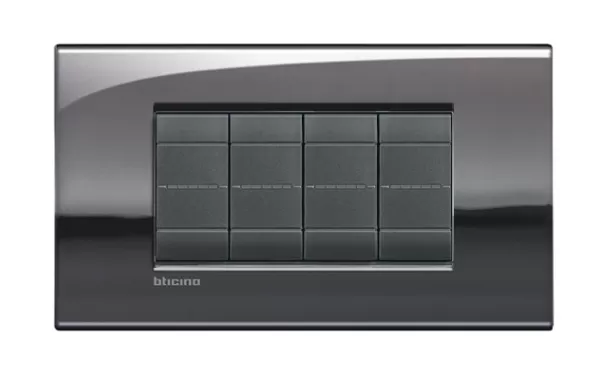 Placa Air 4 Modulos. Color Peltre Modelo Living Light Bticino Ref Lnc4804pt