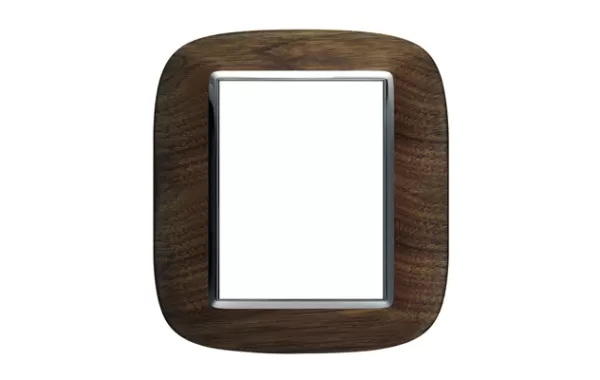 Placa 3+3 Color Madera - Nogal Modelo Eliptica Bticino Ref Hb4826lnc